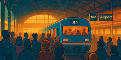 Crowded train platform with many people boarding the same train, illustrating collective assumptions, real‑life confusion, and decision‑making under uncertainty.